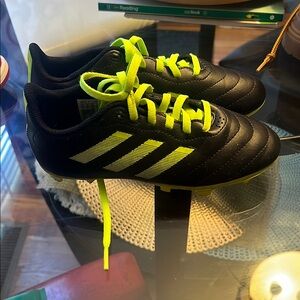 Adidas Black and Neon Green Soccer Cleats